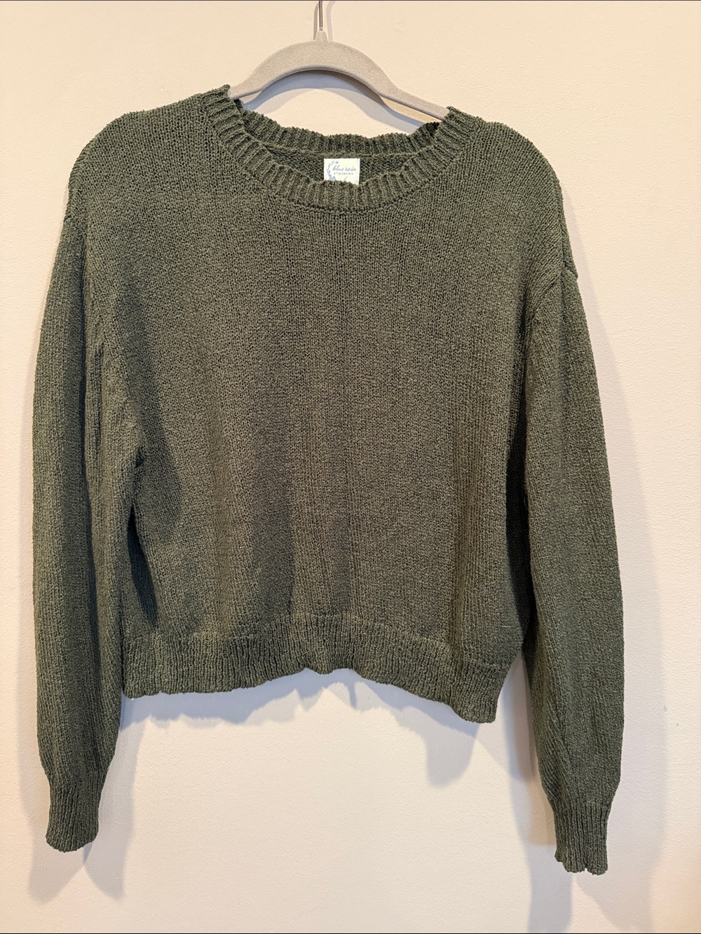 Francesca's Collections Olive Green Crewneck Sweater